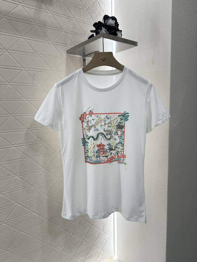 Dio*2025 New arrivals City view round neck print Customized Yb twill cotton mate