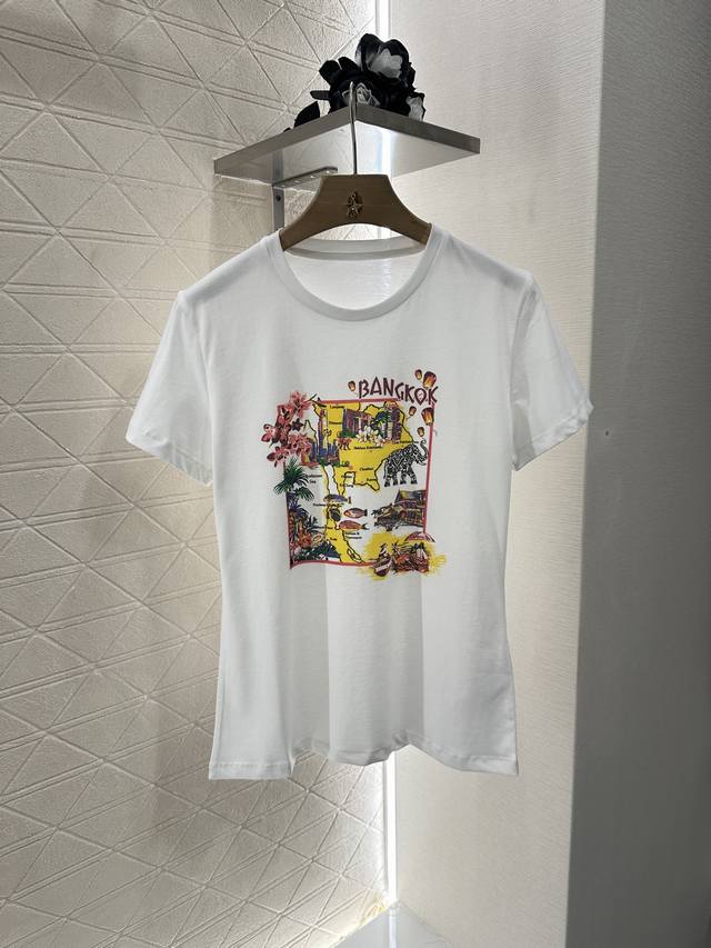 Dio*2025 New arrivals City view round neck print Customized Yb twill cotton mate