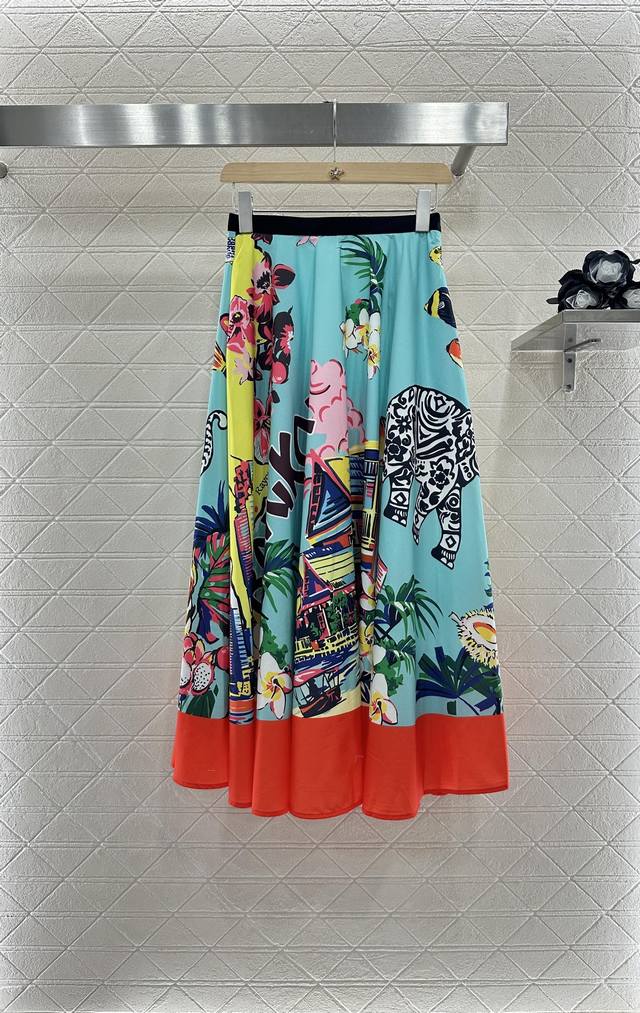 Dio*2025 New arrivals Printed city street scene skirt Customized Yb imported twi