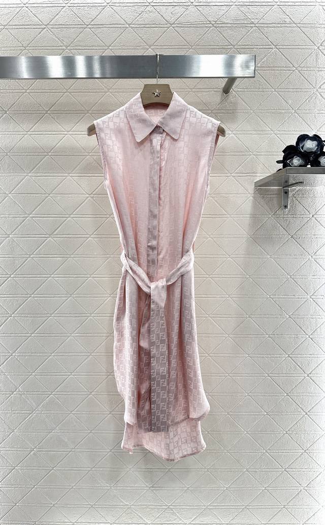 Fend*2025 New arrivals Lapel jacquard shirt dress Customized Yb imported rayon j