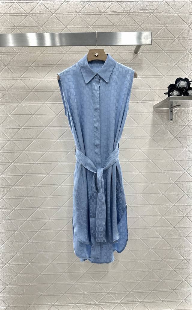 Fend*2025 New arrivals Lapel jacquard shirt dress Customized Yb imported rayon j
