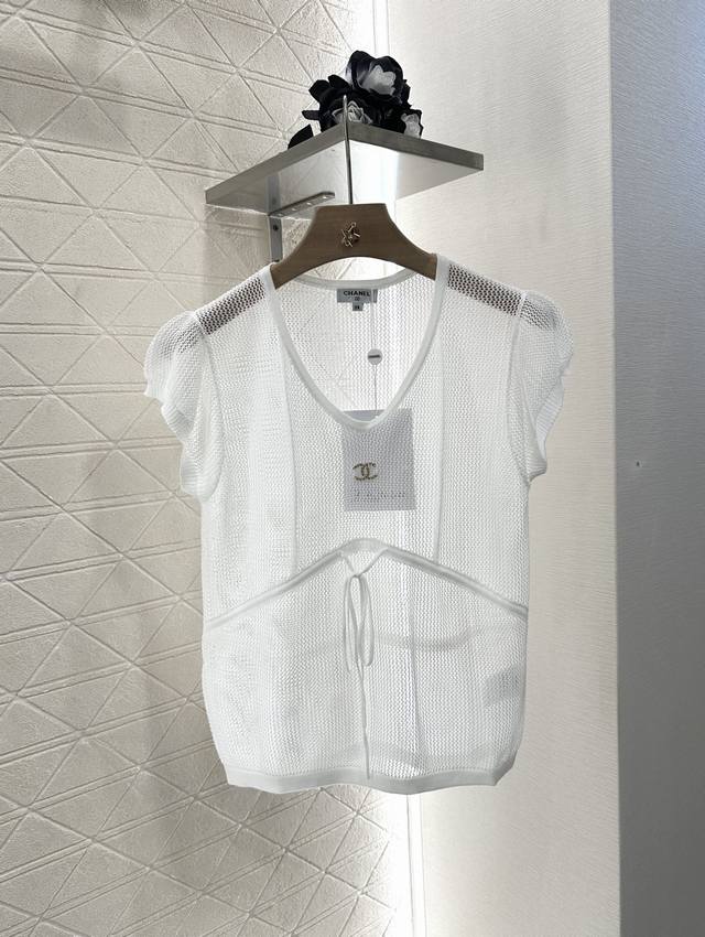 Chane*2025 New arrivals Drawstring hollow knitted short sleeves Customized Yb me