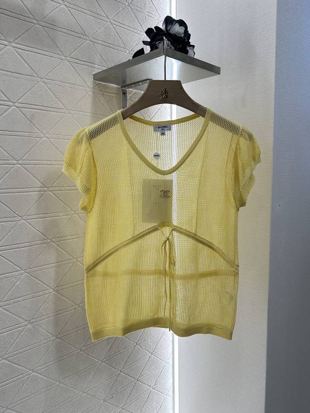Chane*2025 New arrivals Drawstring hollow knitted short sleeves Customized Yb me