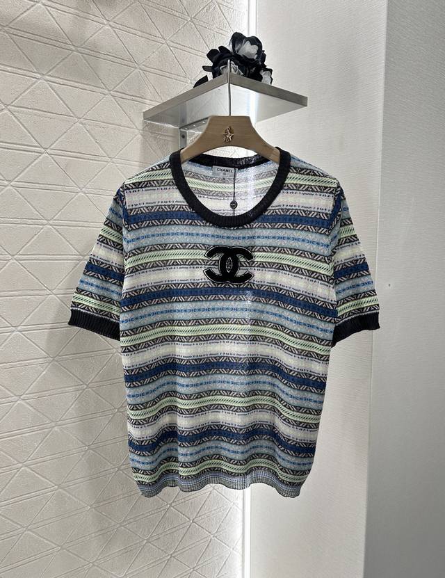 Chane*2025 New arrivals Round neck striped knitted top Customized Yb wool yarn w