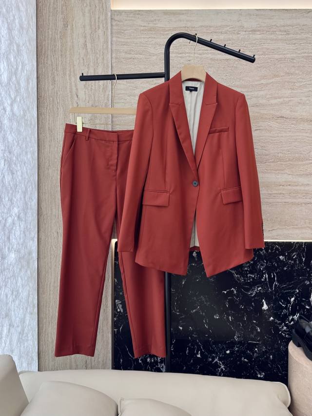 Lm010# New suit Theory 96% wool slim fit long sleeve suit jacket and trousers su