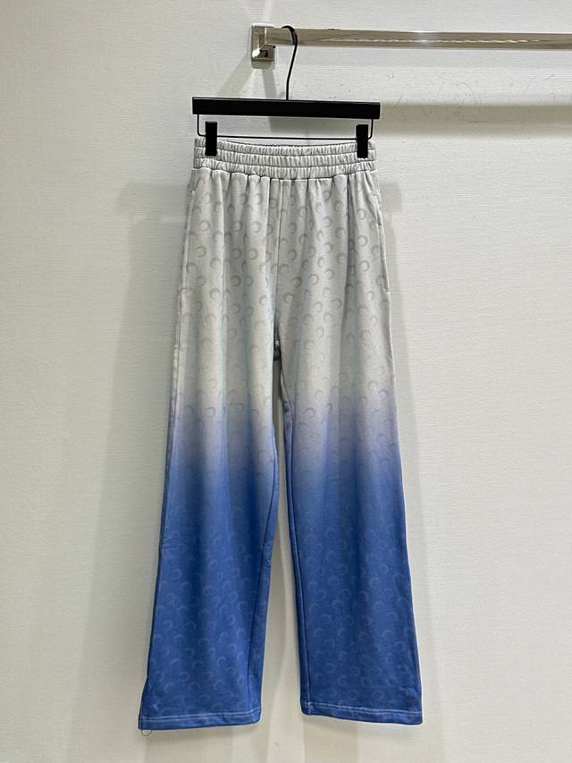 25Ss New summer style! Gradient moon print casual pants, gradient color looming