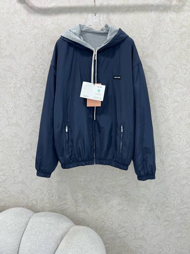 Double-sided wear Miumi*25 new style intellectual fashionable Overzise hooded s
