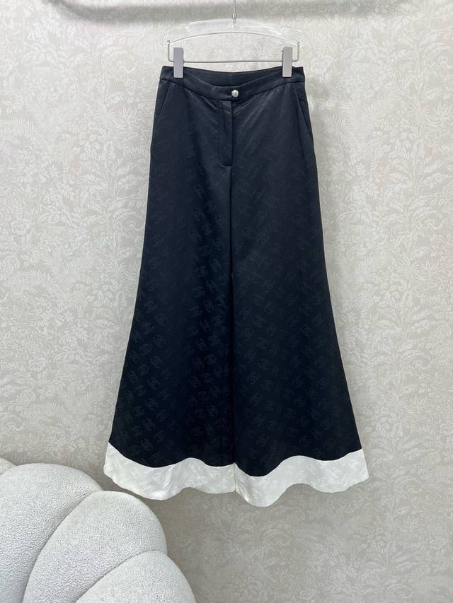 Chan*L 25 New 100% heavy silk black and white high-grade color matching flared s