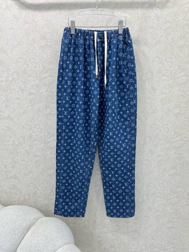 Louis Vuitt*N25 New classic monogram denim series Jacket + skirt + trousers + sh