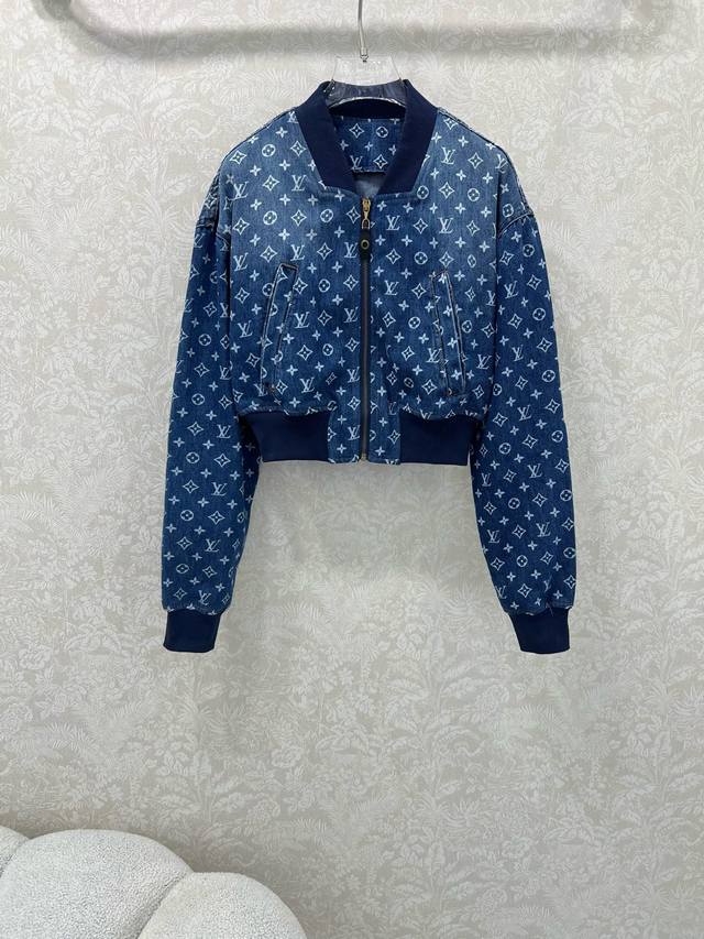 Louis Vuitt*N25 New classic monogram denim series Jacket + skirt + trousers + sh