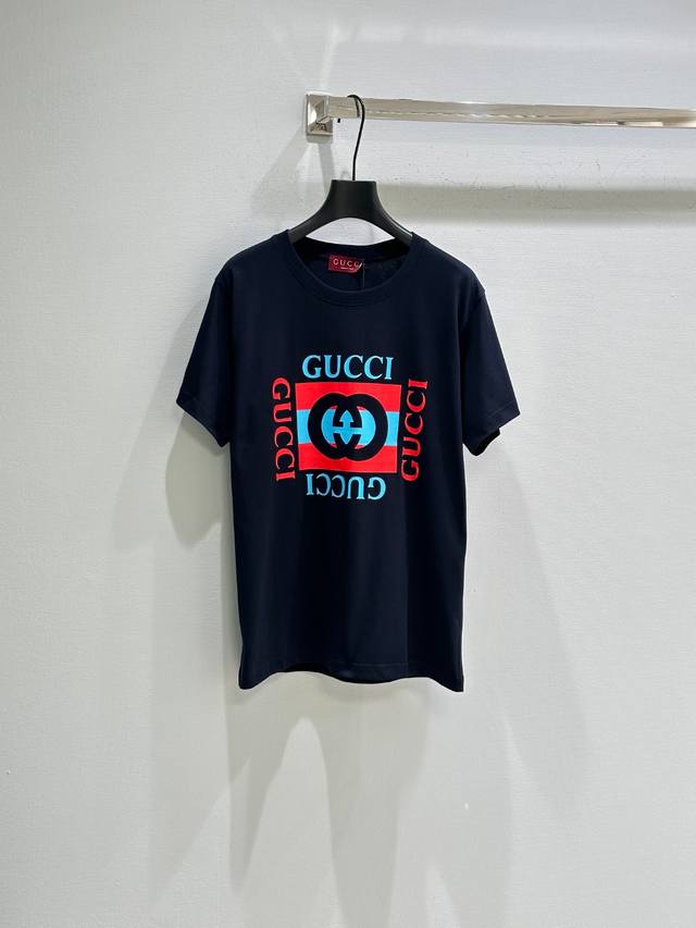 25Ss New summer style! Square G printed short-sleeved round neck T-shirt Who can