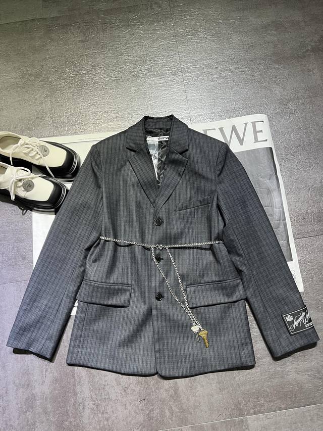 Alexanderwan* Alexander Wang's enlarged chain link decorated raw edge fine check