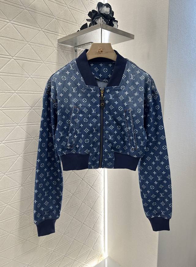 Louis Vuitto* 2025 New Arrivals Laser Denim Jacket Skirt Set Customized Yb twill