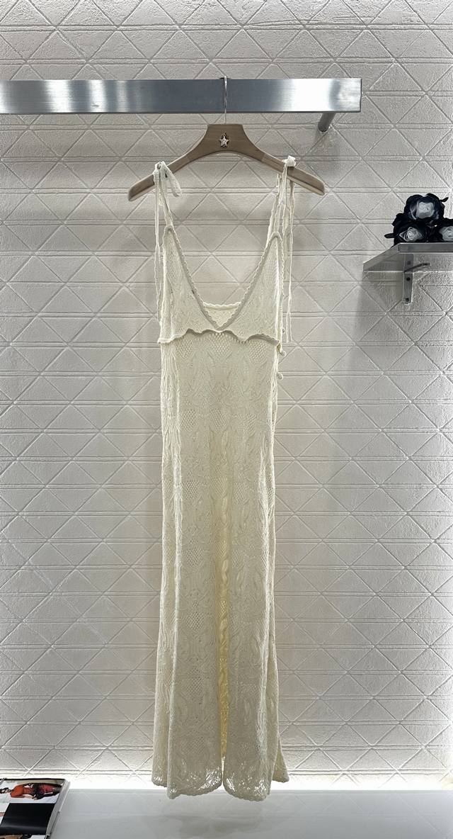 Dio*2025 New arrivals Knitted Crochet Suspender Long Skirt Customized Yb Cotton