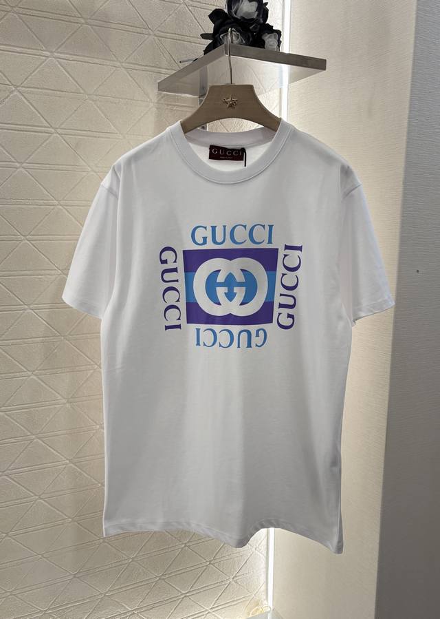 Gucc*2025 New arrivals Printed round neck Customized Yb Original cotton material