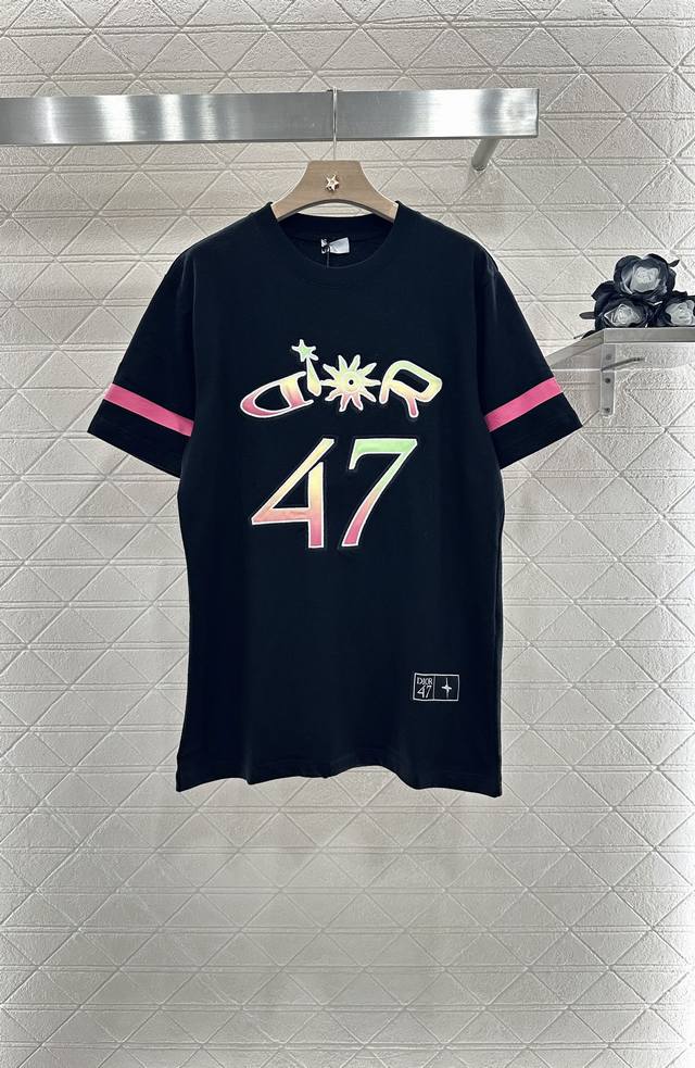 Dio*2025 New arrivals Embroidered gradient round neck Customized Yb Original cot
