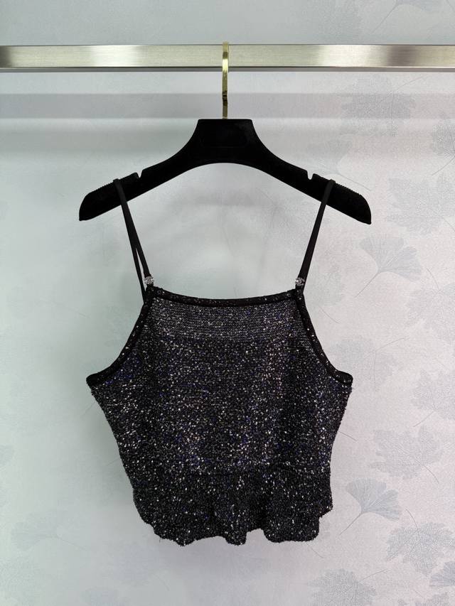 Chane*2025 new arrivals Heavy sequined camisole knitted vest Customized Yb impor