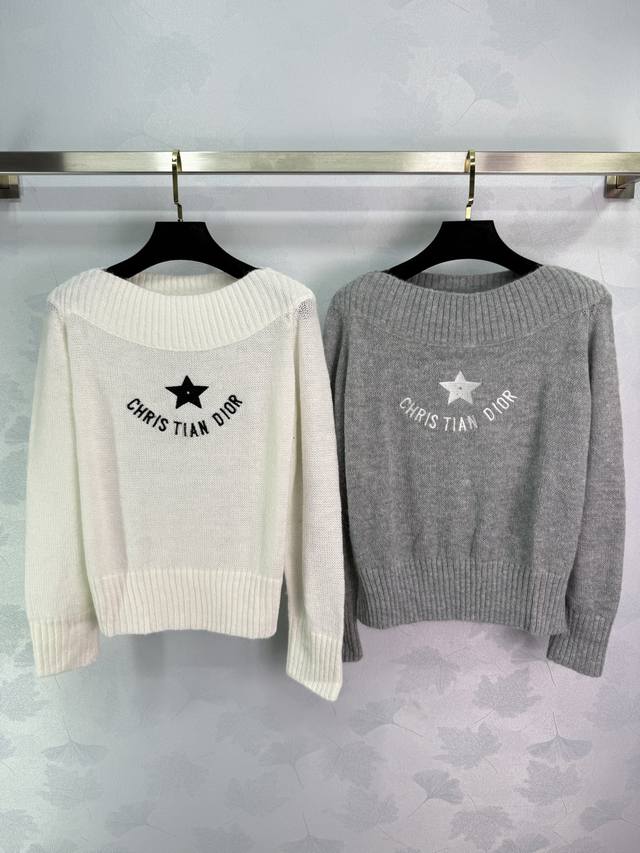 Dio* The latest 2025 early autumn series! Contrast color embroidered logo knitte