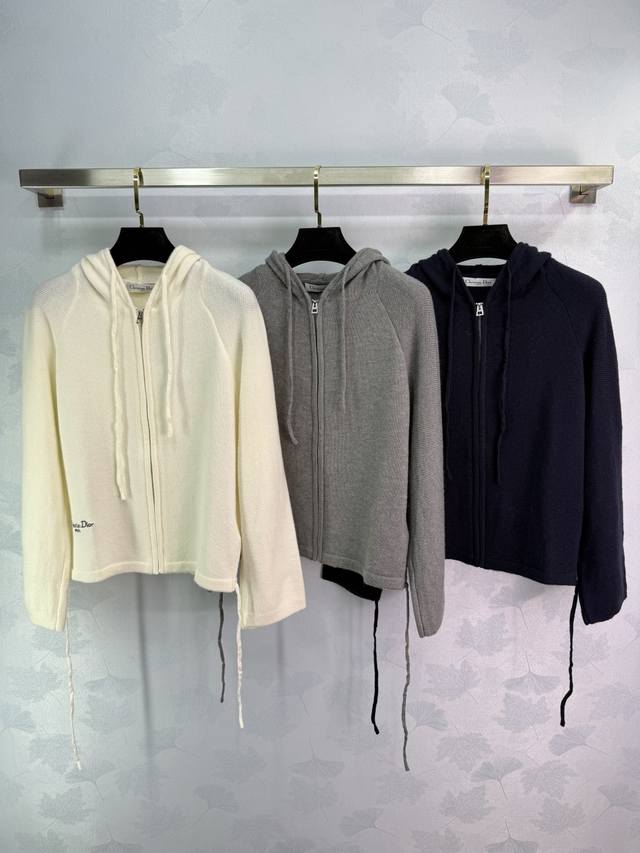 Dio* 2025 Early Fall New Series! Hooded knitted cardigan! Custom wool yarn weavi