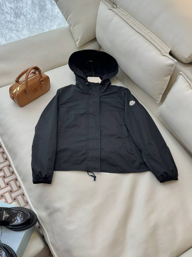 Lf016#New coat Mon Monco long-sleeved windproof hooded coat black khaki 1-2-3 si