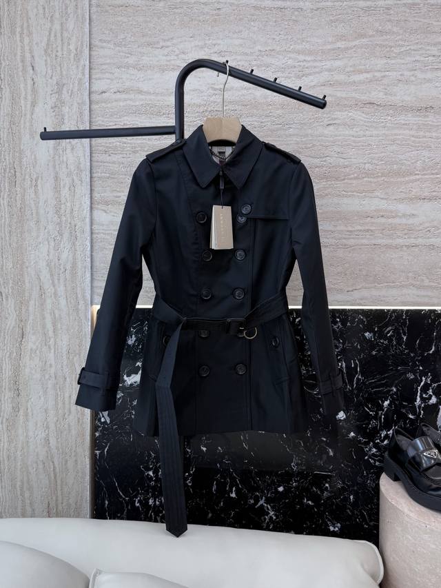 Lf016#New style windbreaker Bur Burberry classic double-breasted short windbreak