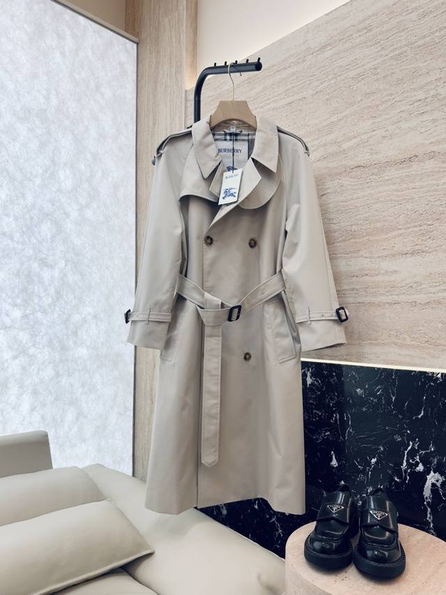 Lf006#New style windbreaker Bur Burberry double-breasted latest long windbreaker