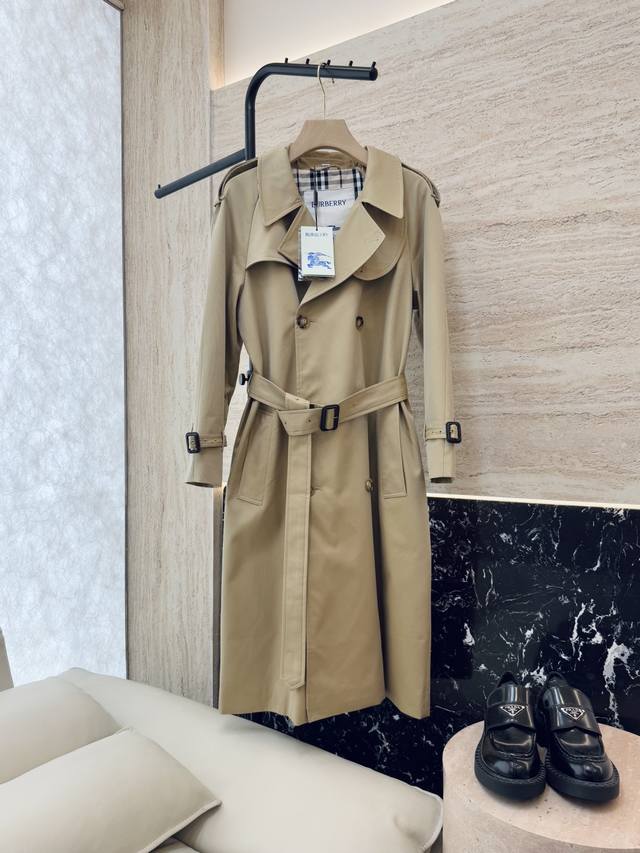 Lf006#New style windbreaker Bur Burberry double-breasted latest long windbreaker