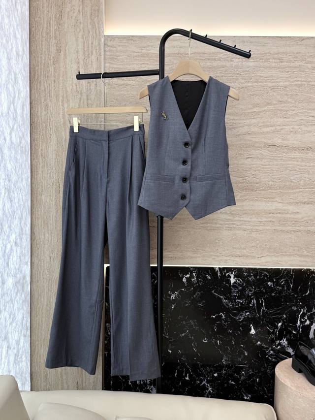 Xz090# New suit Ysl Super hot-selling suit material with brooch vest trousers su