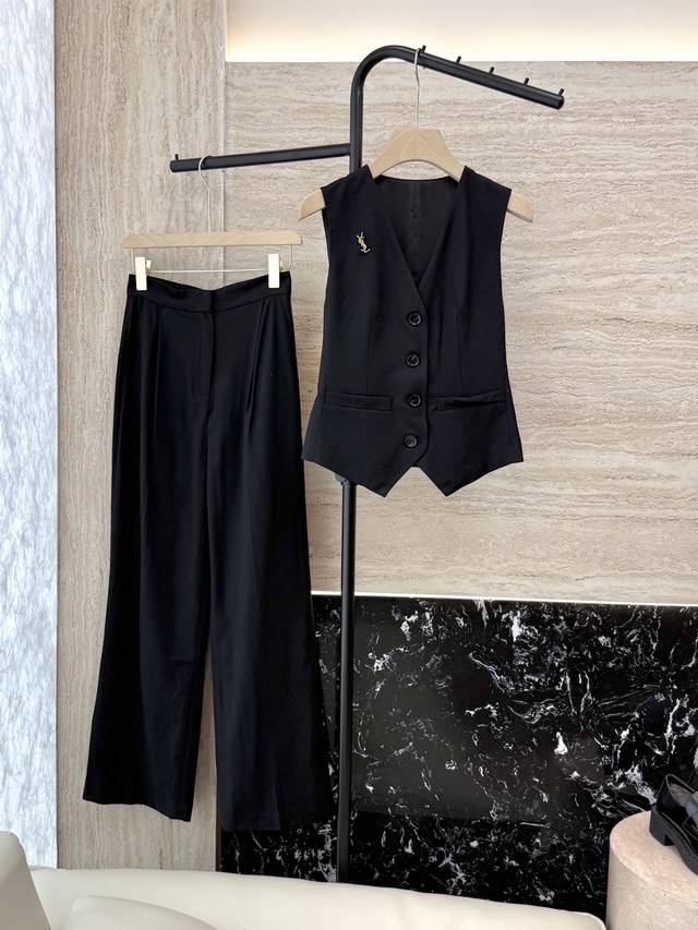 Xz090# New suit Ysl Super hot-selling suit material with brooch vest trousers su