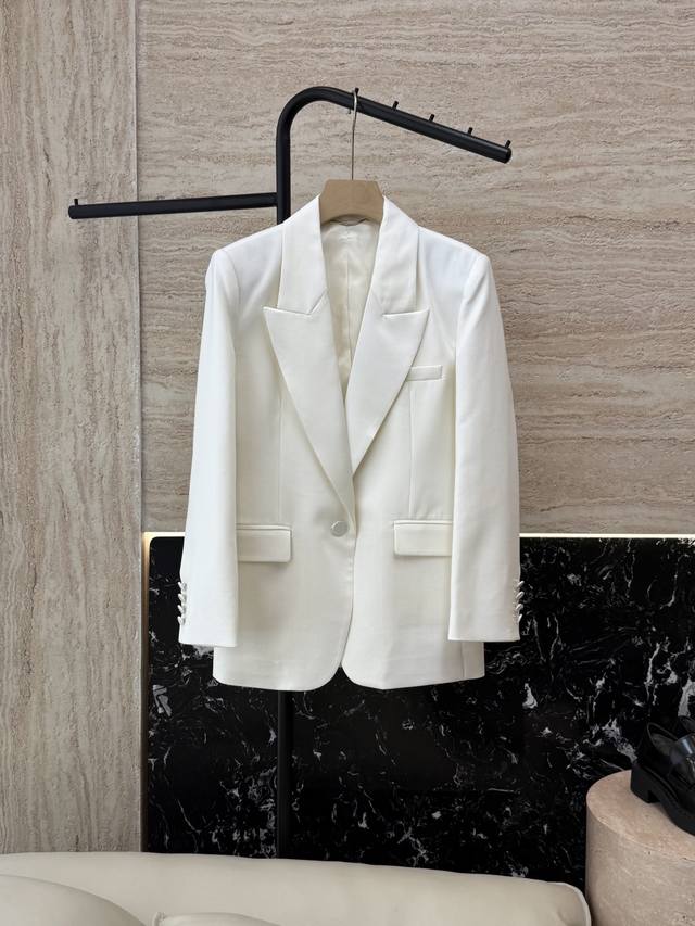 Xz093#New coat Ysl super hot 30% wool suit material long-sleeved coat black whit