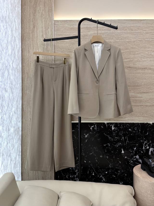 Tf064# New suit Max Mara 30% acetate long-sleeved suit jacket and trousers suit