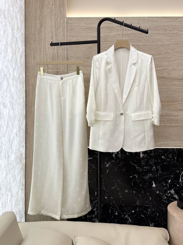 Hxz078#New suit Celine jacquard acetate fabric three-quarter sleeve suit jacket