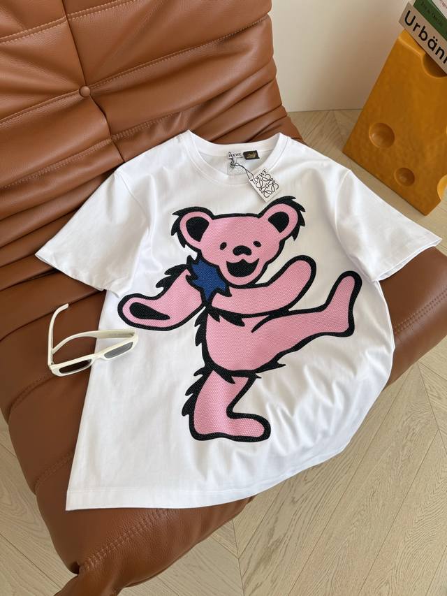 Heavy work model 25 new joint model bear pattern hot diamond T-shirt Bling Bling