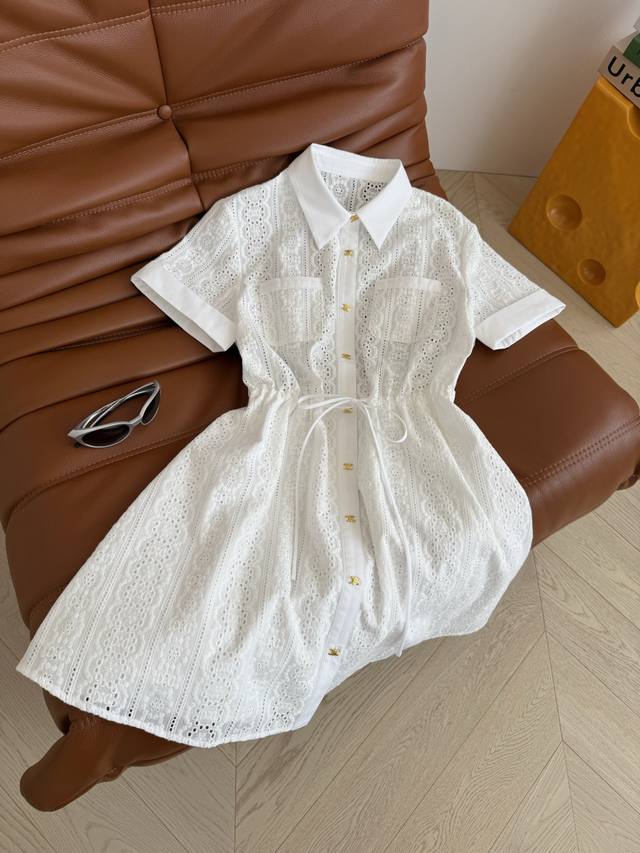 Heavy-duty skirt 25Ss Arc de Triomphe Logo embroidered fabric dress is exquisite