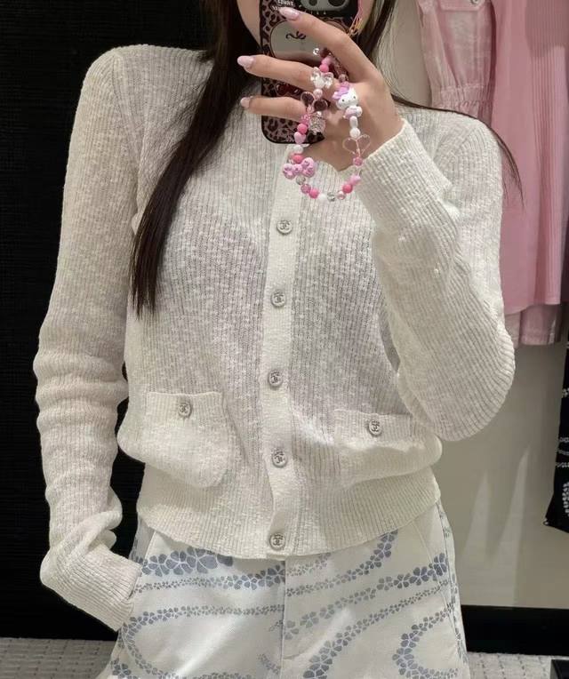 Chane*25M Beach series knitted P small jacket. Lightweight cotton yarn material