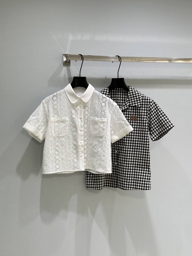 25Ss New summer style! The hollow short-sleeved shirt has a sense of southern Fr