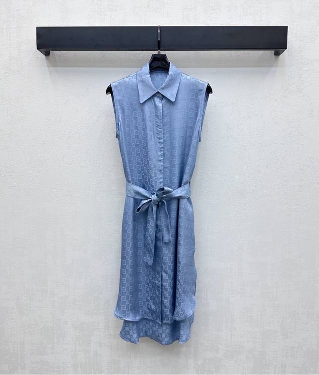 Fend*2025 New arrival Lapel jacquard vest dress Customized Yb imported twill sil