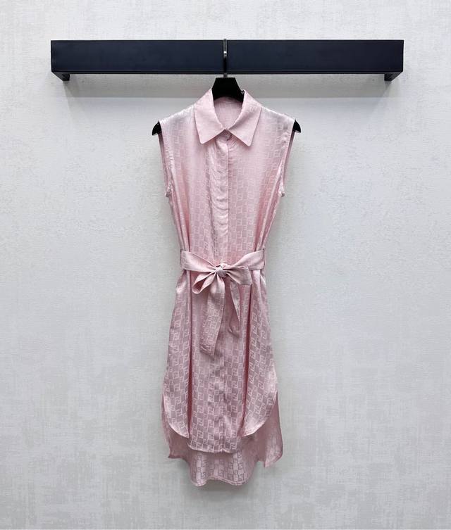 Fend*2025 New arrival Lapel jacquard vest dress Customized Yb imported twill sil