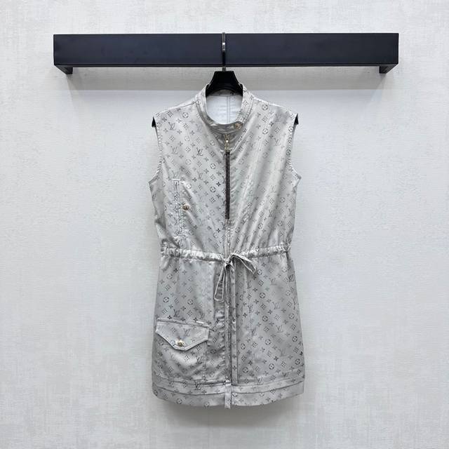 Louis Vuitto*2025 new arrivals Stand collar printed vest dress Customized Yb imp