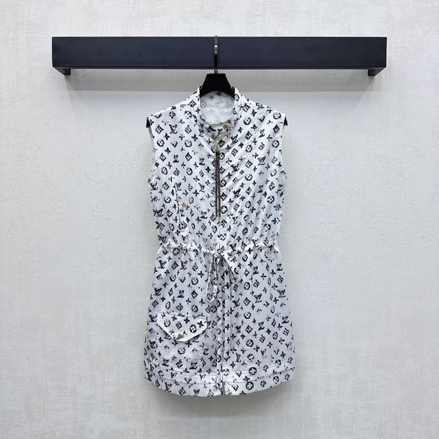 Louis Vuitto*2025 new arrivals Stand collar printed vest dress Customized Yb imp