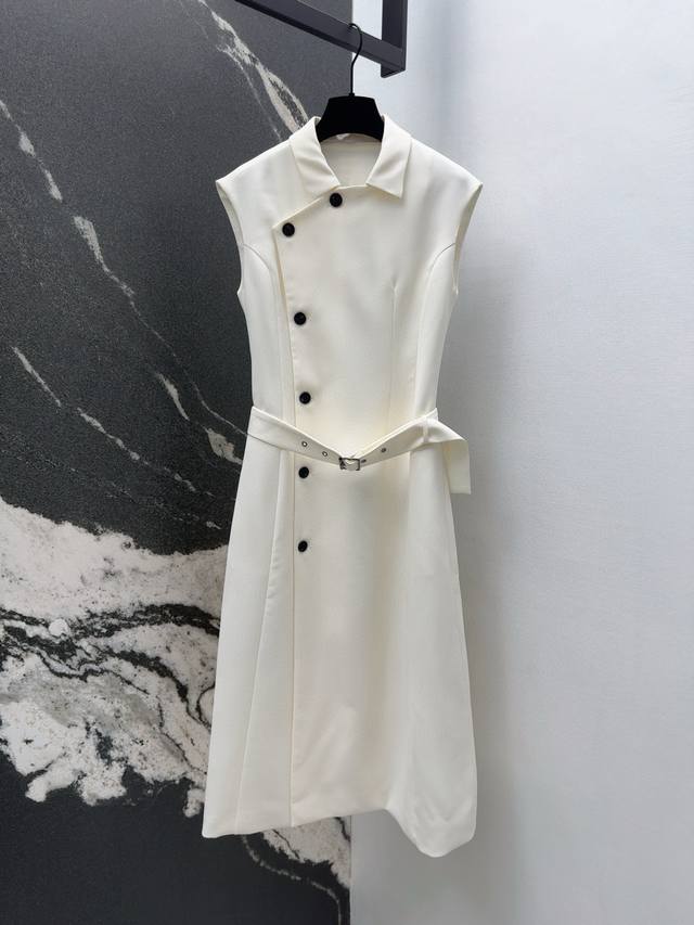 Cd 25Ss New arrival for spring and summer, medium-length dress with oblique buck