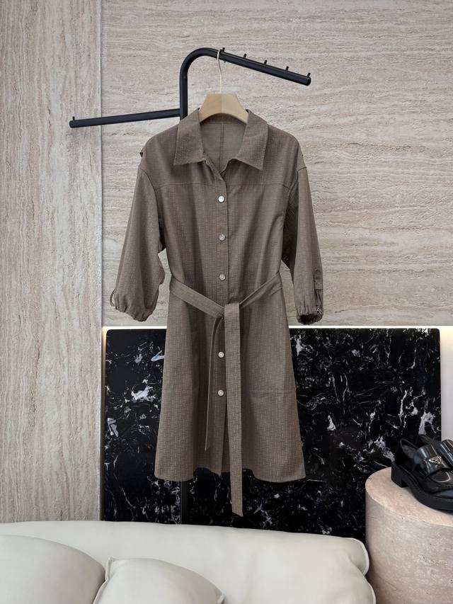 Qgl022# New dress Hermes H home Hermes H letter dark pattern three-quarter sleev