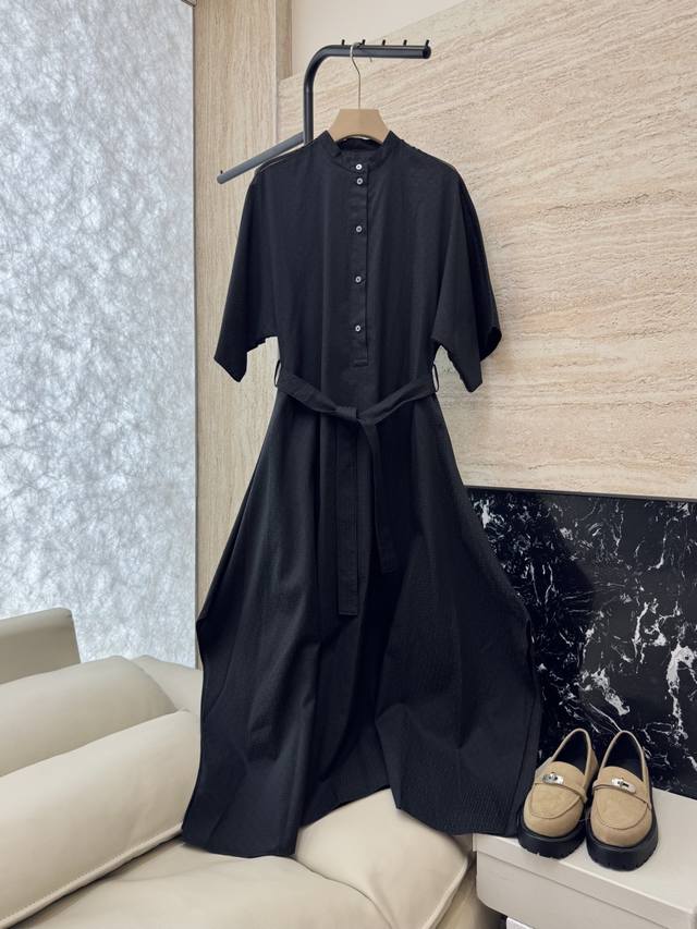 Qgl004# New dress Hermes H home Hermes H letter dark pattern short loose dress b