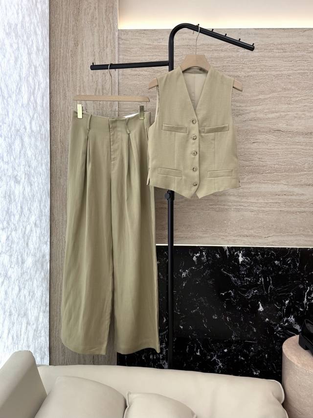 Xz0120#New suit Ralph Lauren super hit 30% linen 70% Tencel vest trousers suit a