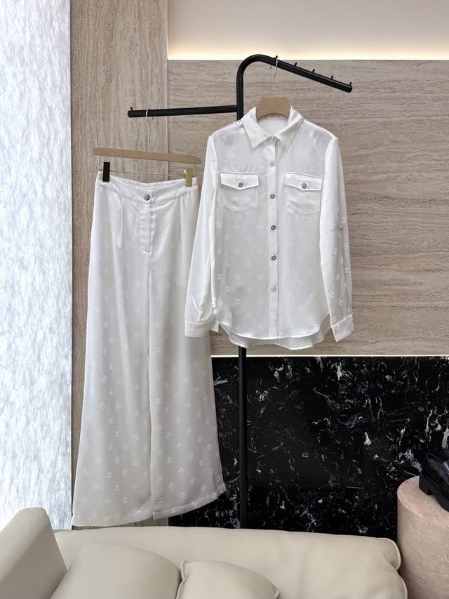 Xz0114# New suit Xiaoxiang 100% acetate double C letter jacquard long-sleeved sh