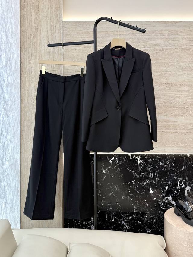 Xz098#New suit Mq McQueen classic hit 50% wool suit jacket trousers suit black a
