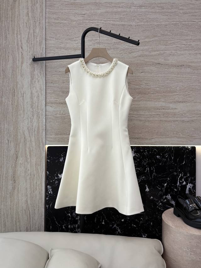 Xz0106# New dress Fully handmade beaded acetate sleeveless vest slim dress black
