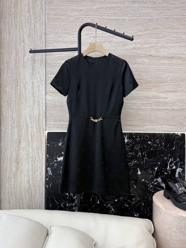 Xz0104#New dress Celine Arc de Triomphe 100% acetate jacquard short-sleeved dres