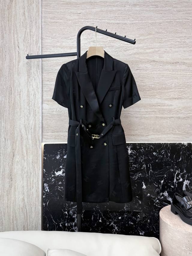 Xz0103#New dress Xiaoxiang double-breasted gold button 100% acetate jacquard sho