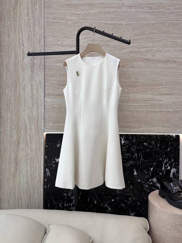 Xz0102#New Dress Ysl Sleeveless Vest Acetate Slim Dress Black White Smlxl DDD